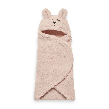 Jollein - Couverture à langer fleece Bunny 100x105 cm Pale Pink