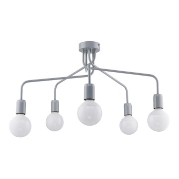 Jupiter 1675 - Hanglamp met vaste pendel OLAF 5xE27/60W/230V grijs