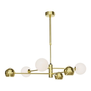 Jupiter 1962 - Hanglamp met vaste pendel MOKA 3xGU10/10W/230V + 3xG9/10W/230V goud/wit