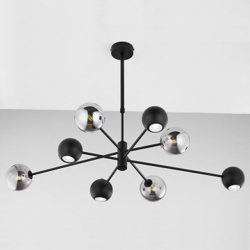 Jupiter 1975 - Hanglamp met vaste pendel MOKA 4xGU10/10W/230V + 4xG9/10W/230V zwart/chroom