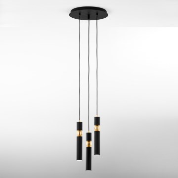 Jupiter 2013 - Hanglamp aan een koord ALAS 3xGU10/10W/230V zwart/goud