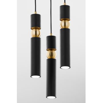 Jupiter 2013 - Hanglamp aan een koord ALAS 3xGU10/10W/230V zwart/goud