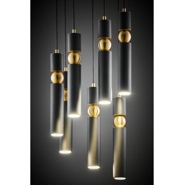 Jupiter 2015 - Hanglamp aan een koord ALAS 7xGU10/10W/230V zwart/goud