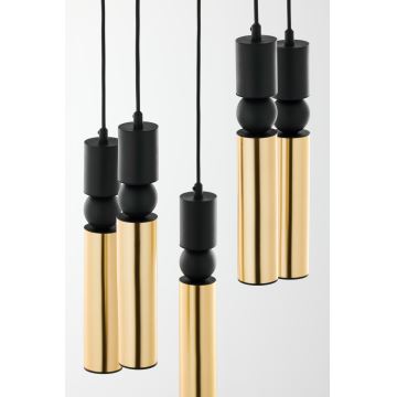 Jupiter 2017 - Hanglamp aan een koord ALAS 5xGU10/10W/230V goud/zwart