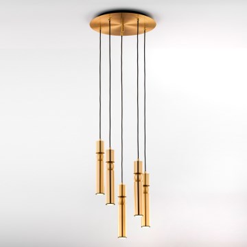 Jupiter 2020 - Hanglamp aan een koord ALAS 5xGU10/10W/230V goud