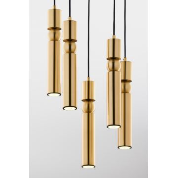 Jupiter 2020 - Hanglamp aan een koord ALAS 5xGU10/10W/230V goud