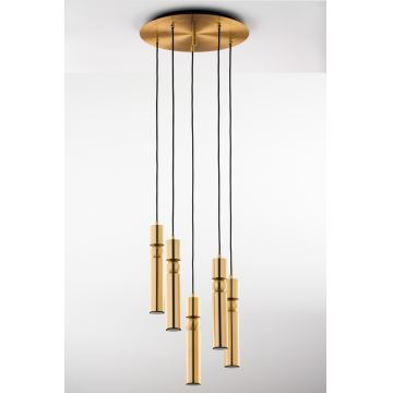 Jupiter 2020 - Hanglamp aan een koord ALAS 5xGU10/10W/230V goud