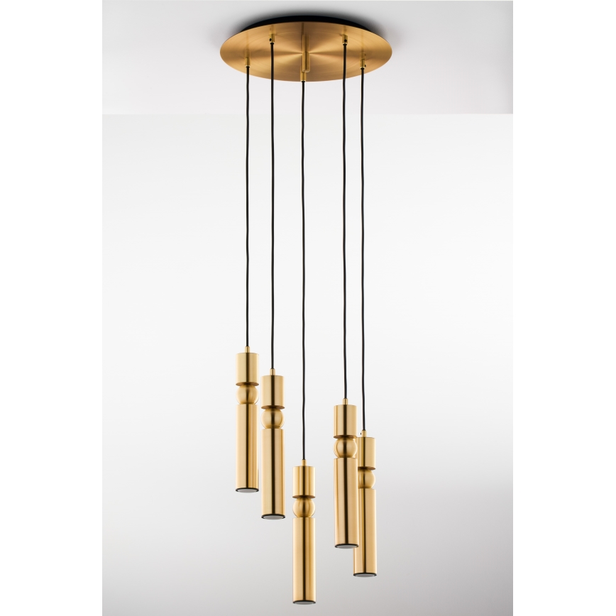 Jupiter 2020 - Hanglamp aan een koord ALAS 5xGU10/10W/230V goud