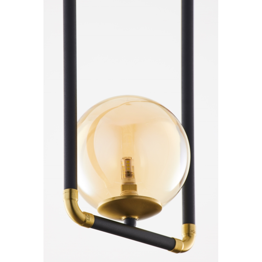 Jupiter 2024 - Hanglamp aan een koord ZAFRA 1xG9/10W/230V zwart/goud/beige