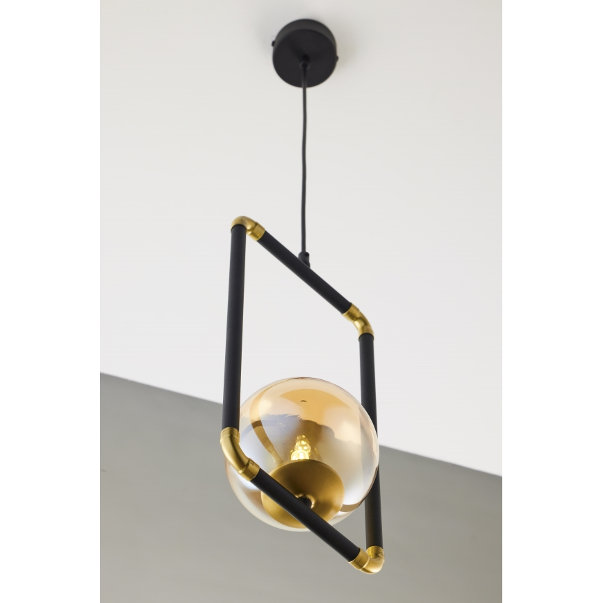 Jupiter 2024 - Hanglamp aan een koord ZAFRA 1xG9/10W/230V zwart/goud/beige