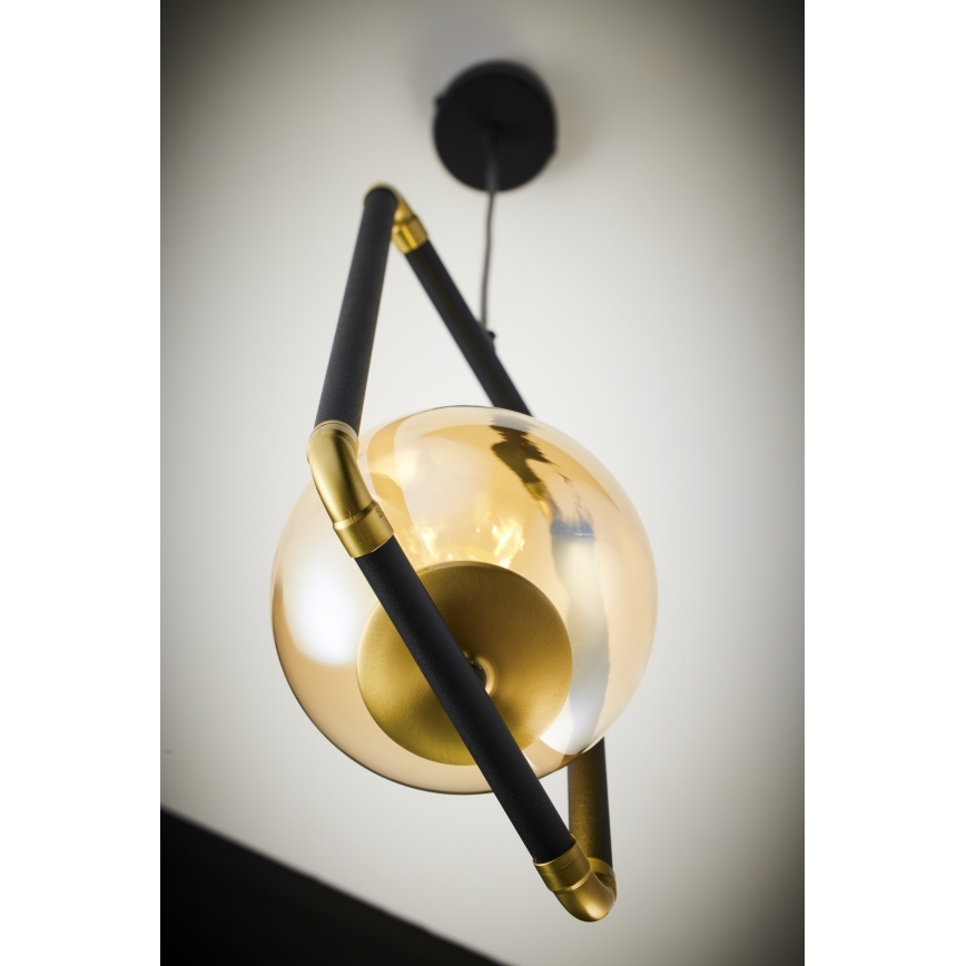 Jupiter 2024 - Hanglamp aan een koord ZAFRA 1xG9/10W/230V zwart/goud/beige