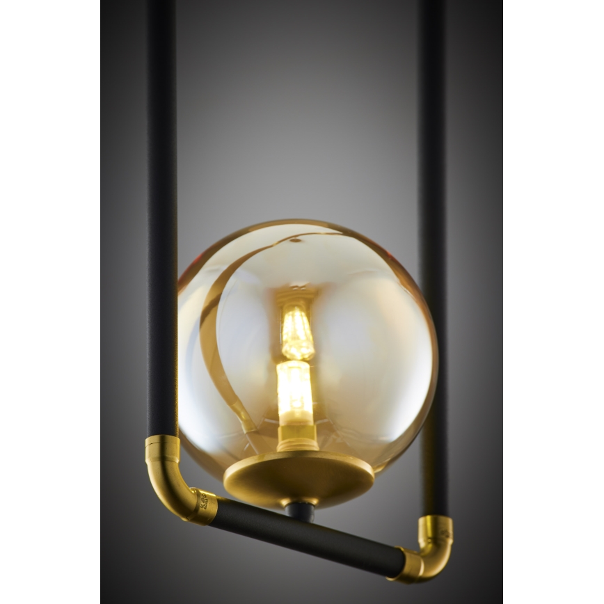 Jupiter 2024 - Hanglamp aan een koord ZAFRA 1xG9/10W/230V zwart/goud/beige