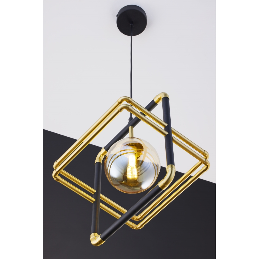 Jupiter 2025 - Hanglamp aan een koord FIORI 1xG9/10W/230V zwart/goud/beige