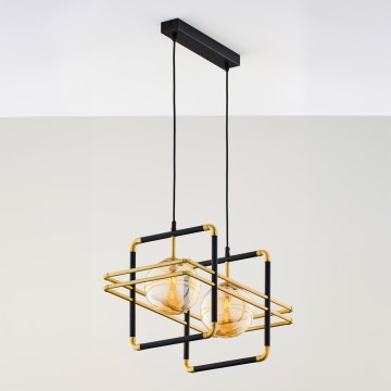 Jupiter 2026 - Hanglamp aan een koord FIORI 2xG9/10W/230V zwart/goud/beige