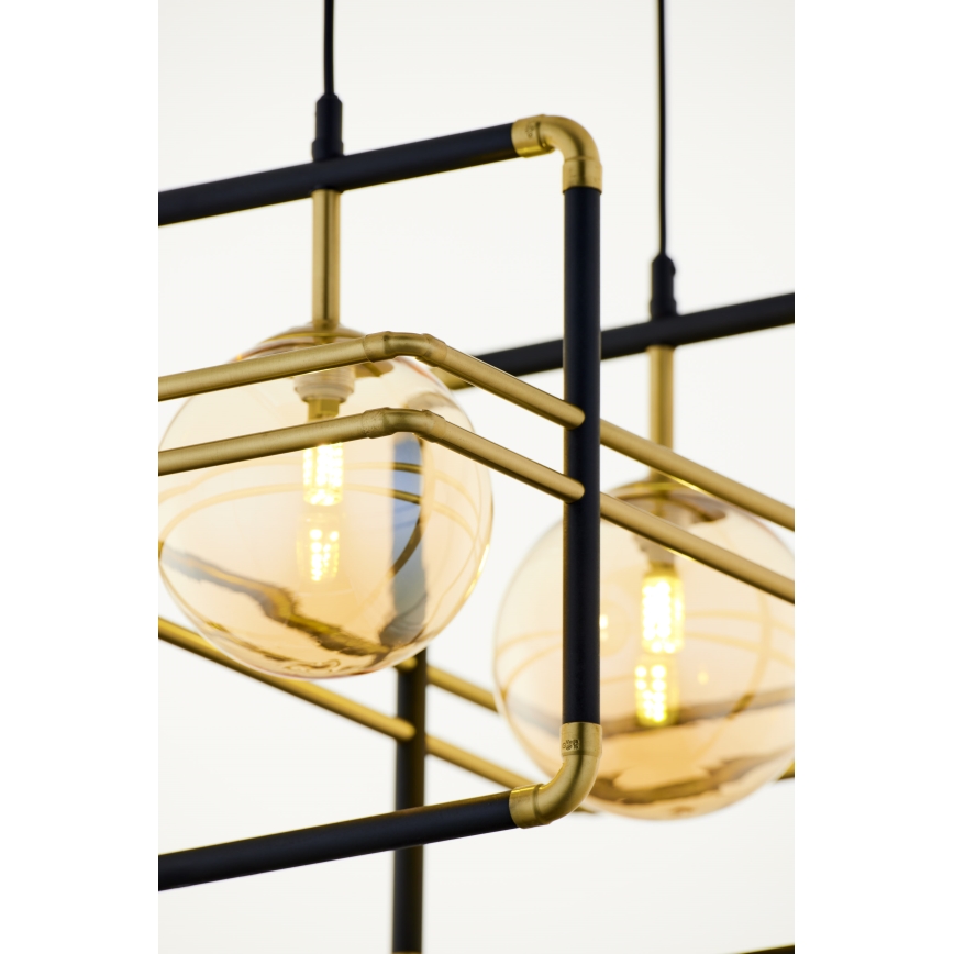 Jupiter 2026 - Hanglamp aan een koord FIORI 2xG9/10W/230V zwart/goud/beige