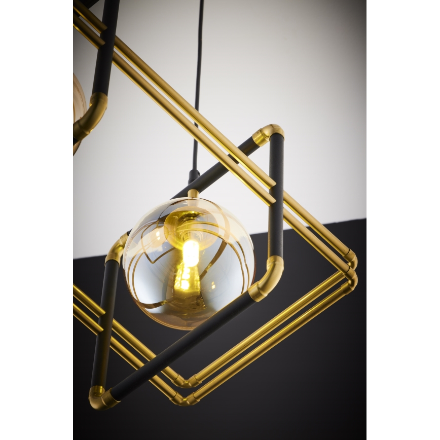 Jupiter 2026 - Hanglamp aan een koord FIORI 2xG9/10W/230V zwart/goud/beige