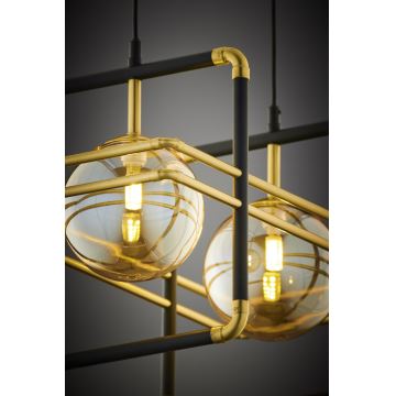 Jupiter 2026 - Hanglamp aan een koord FIORI 2xG9/10W/230V zwart/goud/beige