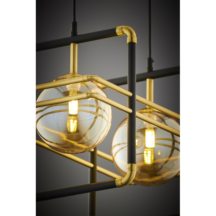 Jupiter 2026 - Hanglamp aan een koord FIORI 2xG9/10W/230V zwart/goud/beige