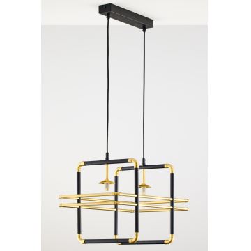 Jupiter 2026 - Hanglamp aan een koord FIORI 2xG9/10W/230V zwart/goud/beige