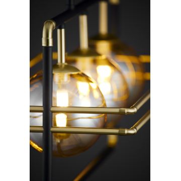 Jupiter 2027 - Hanglamp aan een koord FIORI 3xG9/10W/230V zwart/goud/beige