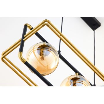 Jupiter 2027 - Hanglamp aan een koord FIORI 3xG9/10W/230V zwart/goud/beige