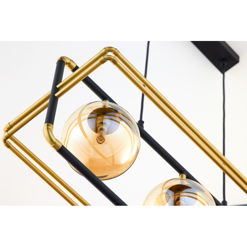 Jupiter 2027 - Hanglamp aan een koord FIORI 3xG9/10W/230V zwart/goud/beige