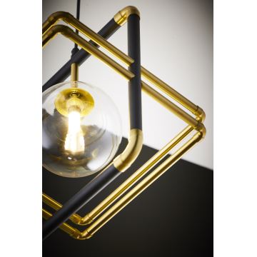 Jupiter 2028 - Hanglamp aan een koord FIORI 1xG9/10W/230V zwart/goud/doorzichtig