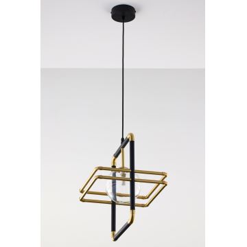 Jupiter 2028 - Hanglamp aan een koord FIORI 1xG9/10W/230V zwart/goud/doorzichtig