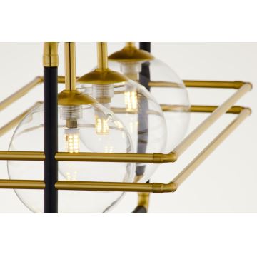 Jupiter 2030 - Hanglamp aan een koord FIORI 3xG9/10W/230V zwart/goud/doorzichtig