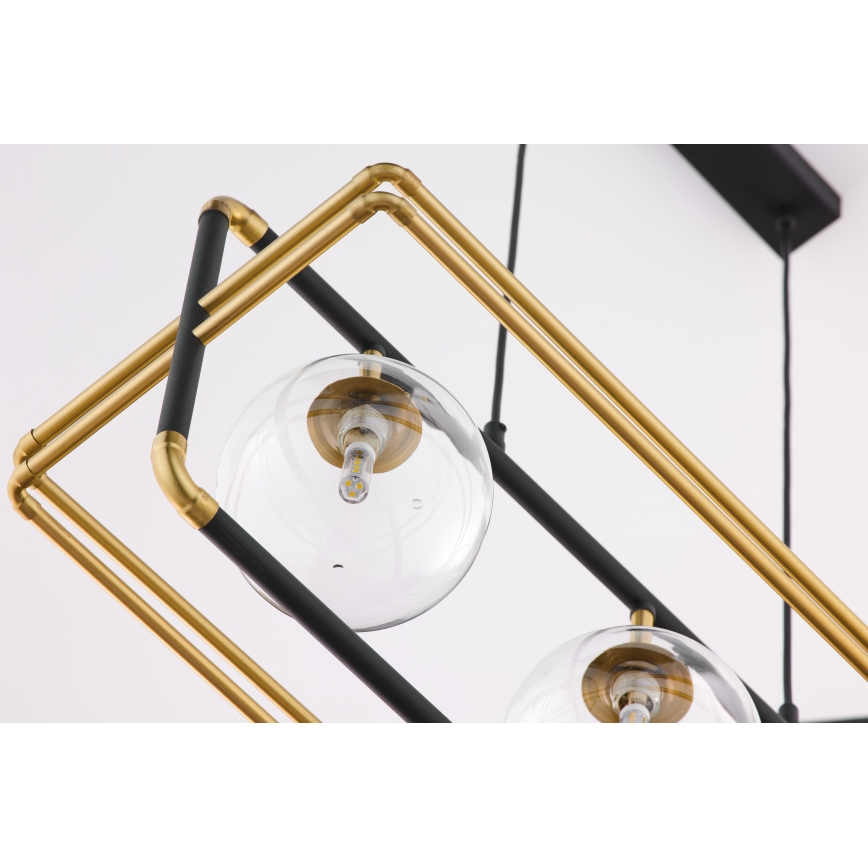 Jupiter 2030 - Hanglamp aan een koord FIORI 3xG9/10W/230V zwart/goud/doorzichtig