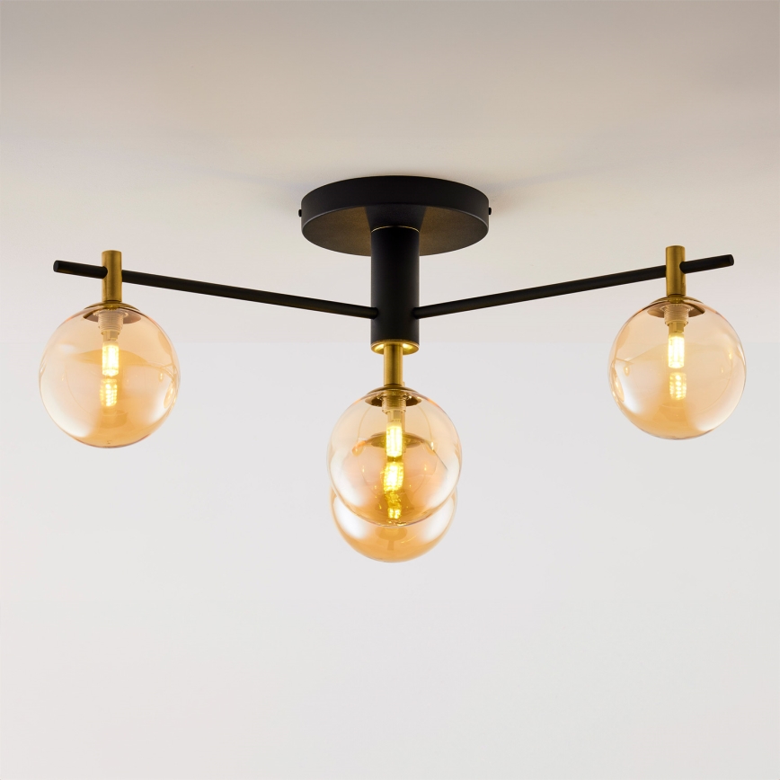 Jupiter 2031 - Bevestigde hanglamp FIGARO 4xG9/10W/230V zwart/goud/beige