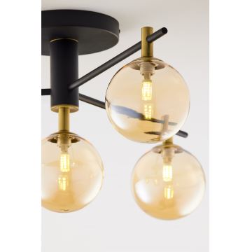 Jupiter 2031 - Bevestigde hanglamp FIGARO 4xG9/10W/230V zwart/goud/beige