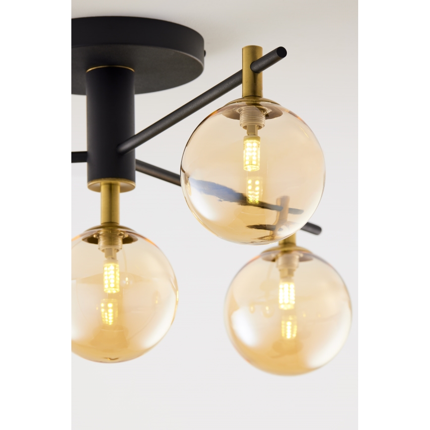 Jupiter 2031 - Bevestigde hanglamp FIGARO 4xG9/10W/230V zwart/goud/beige