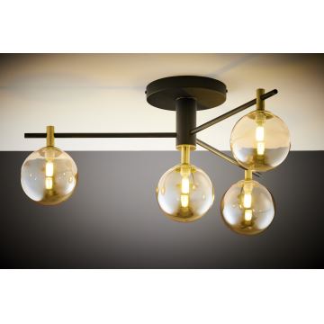 Jupiter 2031 - Bevestigde hanglamp FIGARO 4xG9/10W/230V zwart/goud/beige