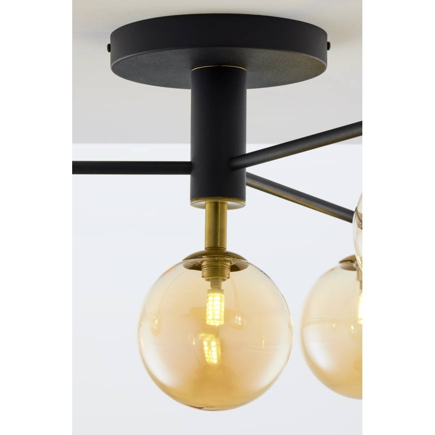 Jupiter 2031 - Bevestigde hanglamp FIGARO 4xG9/10W/230V zwart/goud/beige