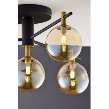 Jupiter 2031 - Bevestigde hanglamp FIGARO 4xG9/10W/230V zwart/goud/beige