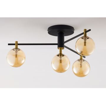 Jupiter 2031 - Bevestigde hanglamp FIGARO 4xG9/10W/230V zwart/goud/beige