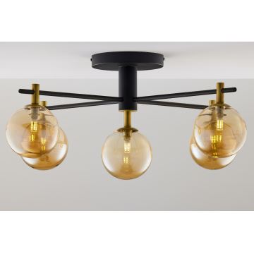 Jupiter 2032 - Bevestigde hanglamp FIGARO 5xG9/10W/230V zwart/goud/beige