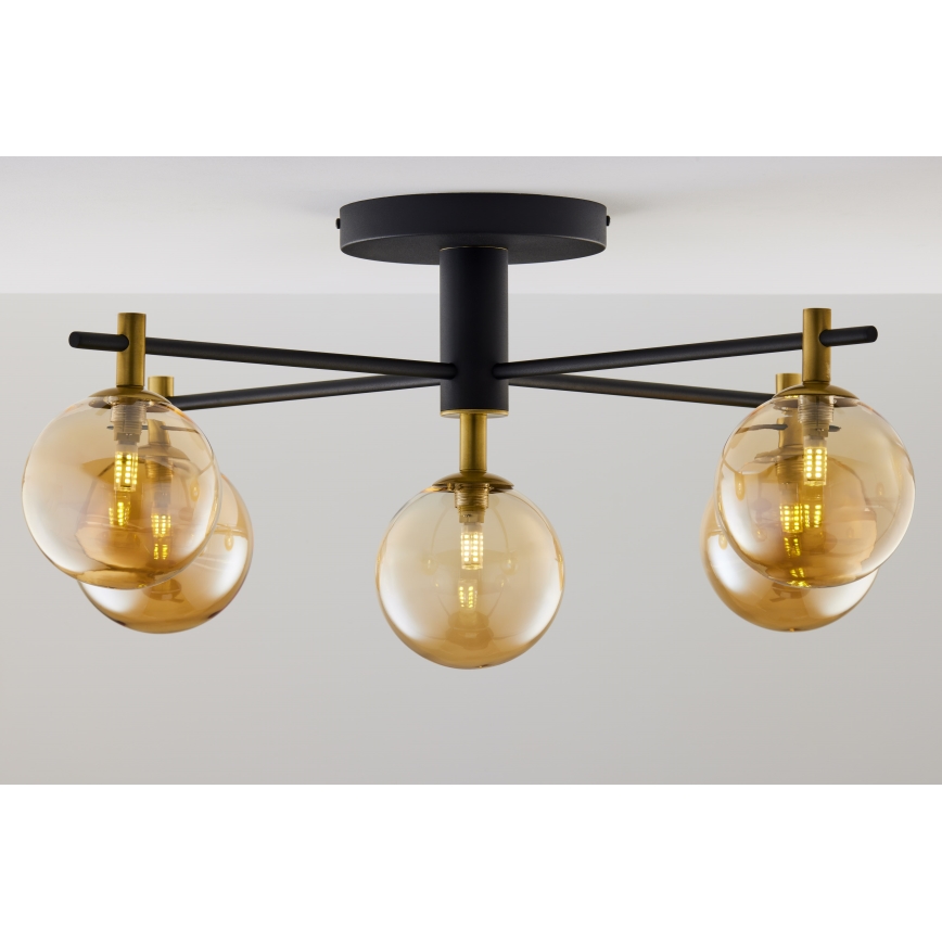 Jupiter 2032 - Bevestigde hanglamp FIGARO 5xG9/10W/230V zwart/goud/beige