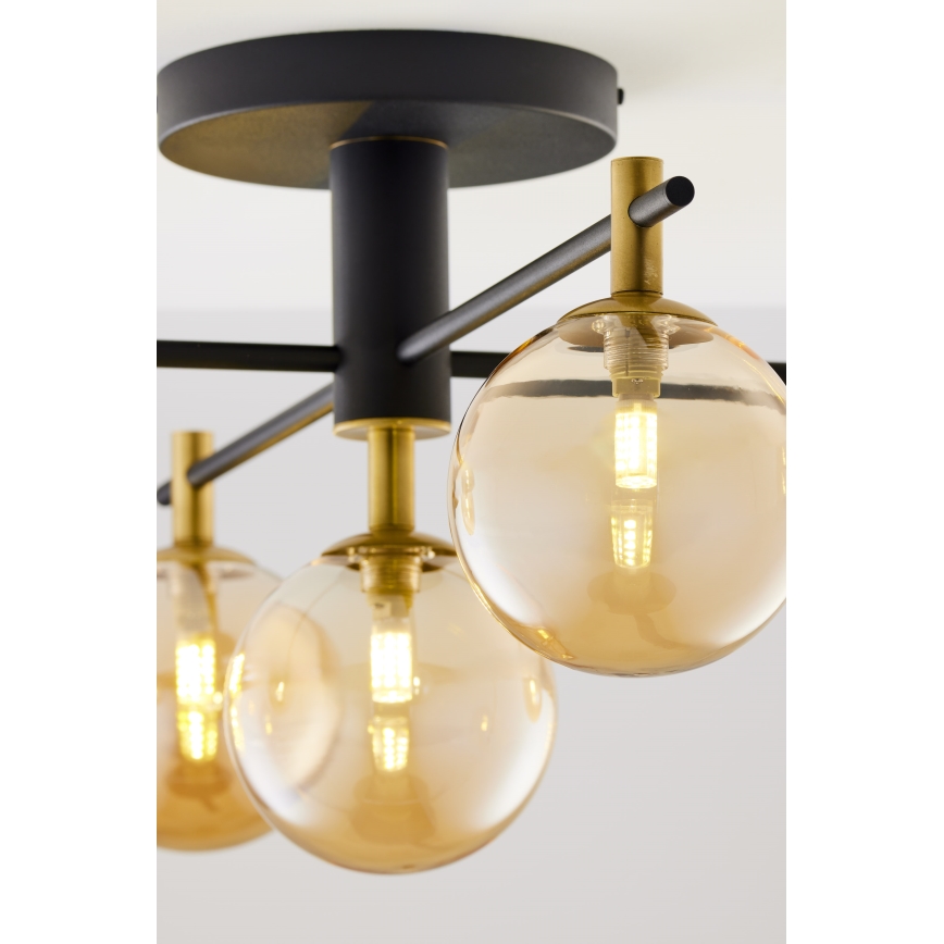 Jupiter 2032 - Bevestigde hanglamp FIGARO 5xG9/10W/230V zwart/goud/beige