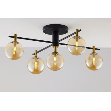 Jupiter 2032 - Bevestigde hanglamp FIGARO 5xG9/10W/230V zwart/goud/beige