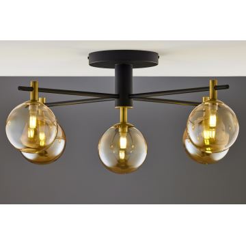 Jupiter 2032 - Bevestigde hanglamp FIGARO 5xG9/10W/230V zwart/goud/beige