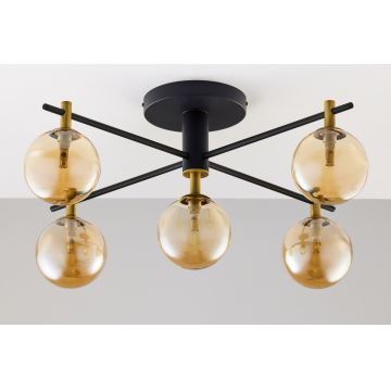 Jupiter 2032 - Bevestigde hanglamp FIGARO 5xG9/10W/230V zwart/goud/beige