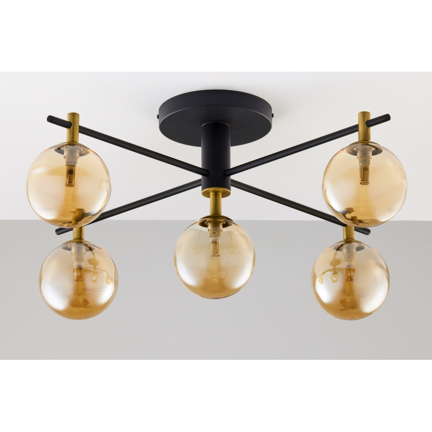 Jupiter 2032 - Bevestigde hanglamp FIGARO 5xG9/10W/230V zwart/goud/beige