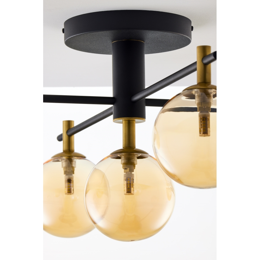 Jupiter 2032 - Bevestigde hanglamp FIGARO 5xG9/10W/230V zwart/goud/beige