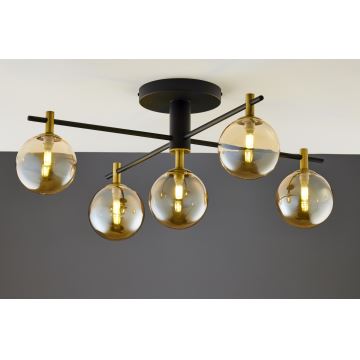 Jupiter 2032 - Bevestigde hanglamp FIGARO 5xG9/10W/230V zwart/goud/beige