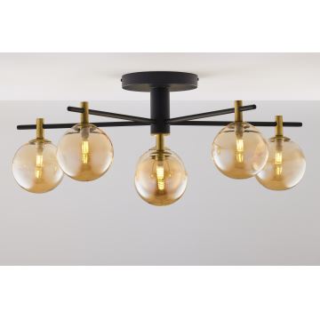 Jupiter 2033 - Bevestigde hanglamp FIGARO 6xG9/10W/230V zwart/goud/beige