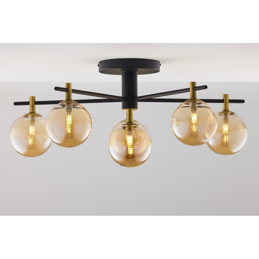 Jupiter 2033 - Bevestigde hanglamp FIGARO 6xG9/10W/230V zwart/goud/beige