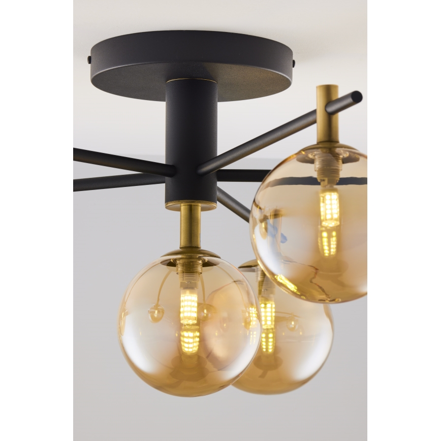 Jupiter 2033 - Bevestigde hanglamp FIGARO 6xG9/10W/230V zwart/goud/beige