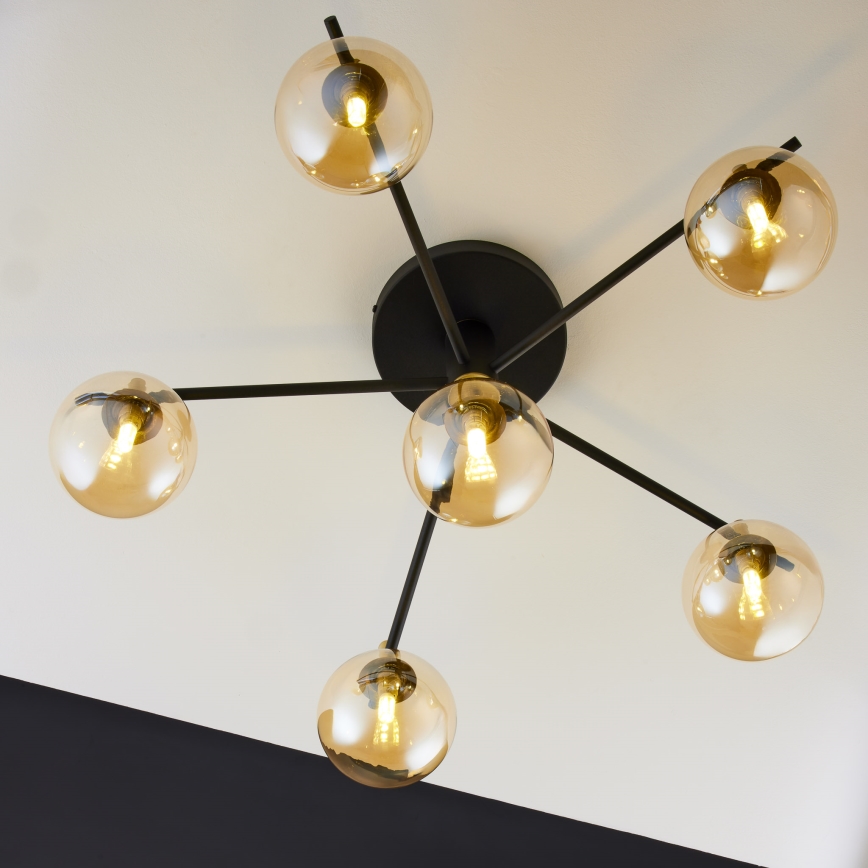 Jupiter 2033 - Bevestigde hanglamp FIGARO 6xG9/10W/230V zwart/goud/beige